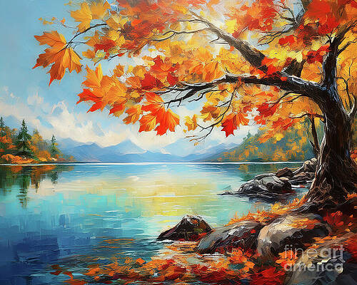 Summer Digital Art - Enchantment Lake by Macro Abundance