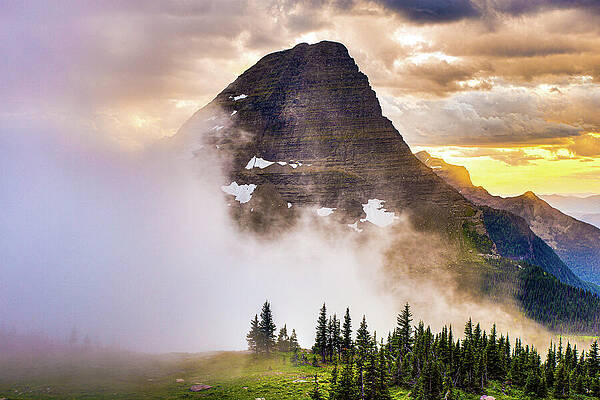 Wall Art featuring the photograph Encroaching Fog At Hidden Lake - Glacier National Park by Adam Mateo Fierro