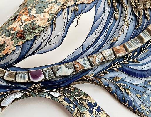 Intricate Mosaic and Gold Detailing Wall Art