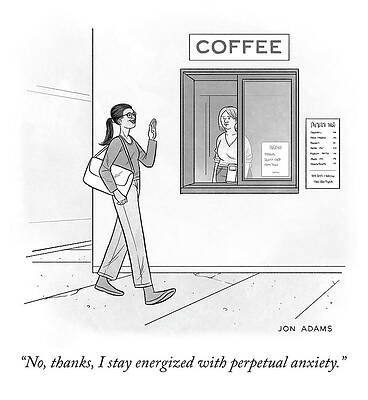 Humorous Coffee Shop Interaction Wall Art