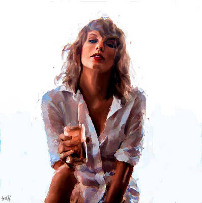 Expression Wall Art featuring the digital art Taylor Swift Offers Drinks To Travis Kelce by Gradify Creations