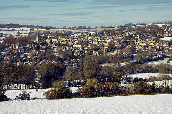 Winter Scene of Rural Village Photograph