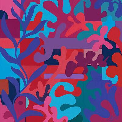 Abstract Wall Art featuring the painting Enigma - Neutral Organic Abstraction by Sonja Kraft