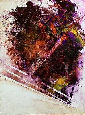 Abstract Wall Art featuring the painting Enshrined To The Coarser Way by Rodney Frederickson