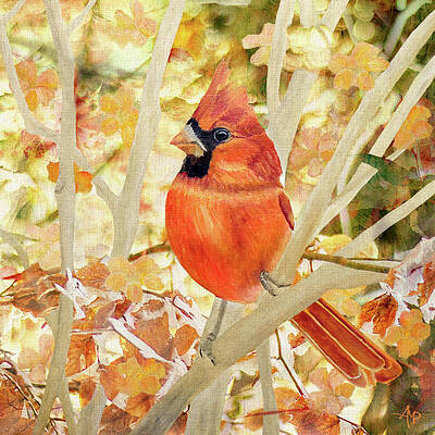 Wildlife Painting - Entwined In Leaves by Angeles M Pomata