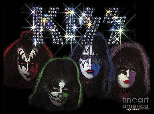 Rock And Roll Digital Art - Epic KISS Band Design For Rock Lovers by Kirania Finest