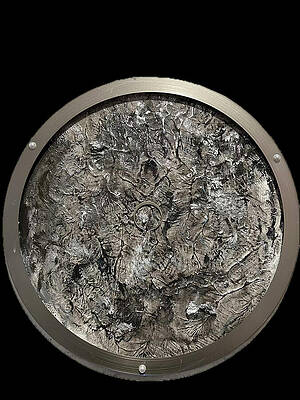 Abstract Metal Clock with Rustic Details Wall Art