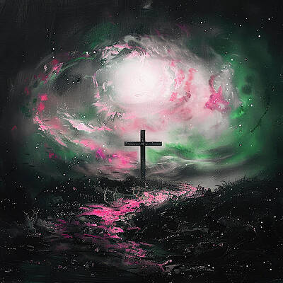 Wall Art featuring the digital art Ethereal Cross2 by Gian Smith