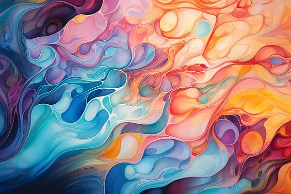 Vibrant Wall Art featuring the painting Ethereal Kaleidoscope by Land of Dreams
