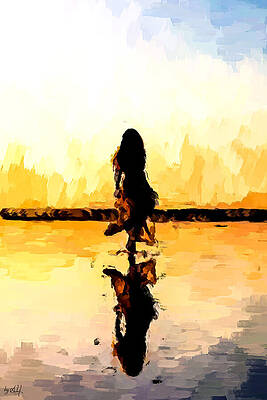 Serene Digital Art - Ethereal Solitude by Gradify Creations