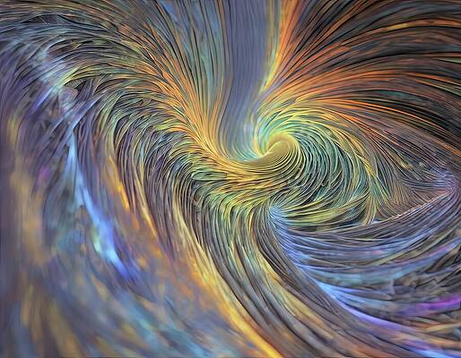 Gold Wall Art featuring the digital art Ethereal Vortex by Eris And AI