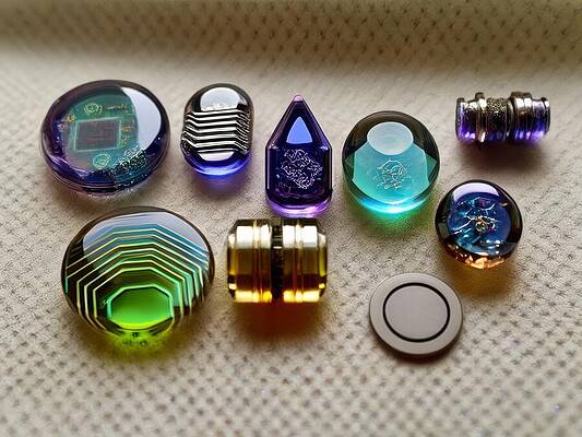 Colorful Digital Art - Even Tinier Future Tech by Eris And AI