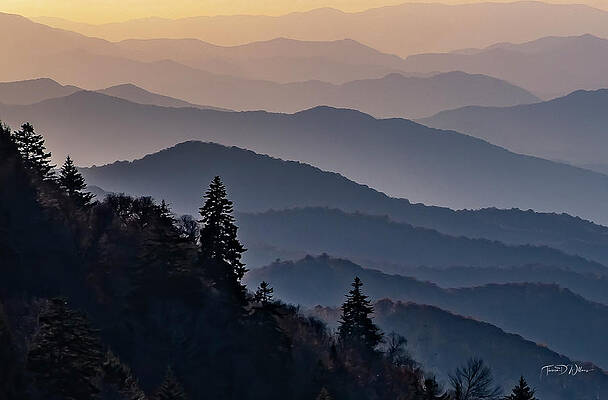 Appalachia Wall Art featuring the photograph Evening Layers by Theresa D Williams Smoky Mountains