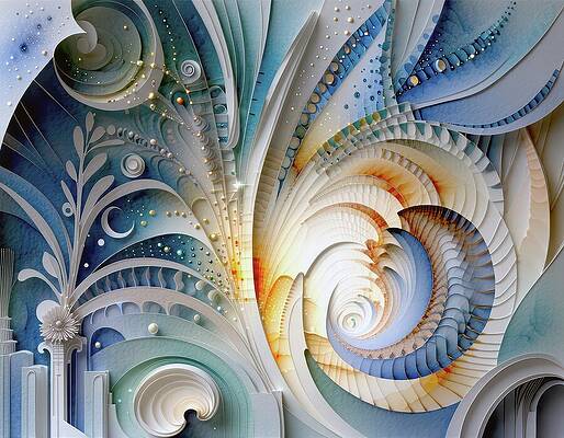 Abstract Wall Art featuring the digital art Evening Mood Abstract by Eris And AI