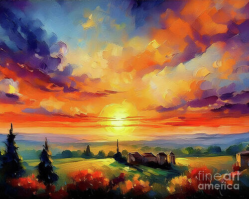 Nature Wall Art featuring the ai art Evening Storm by Macro Abundance