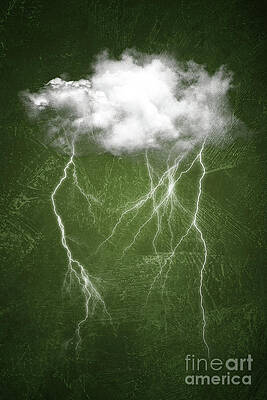 Stormy Night Lightning Cloud Digital Art
