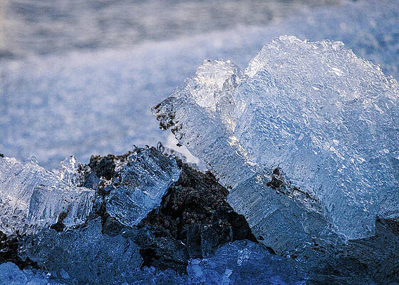 Wall Art featuring the photograph Evergreen Lake, Colorado - Break Up Ice by Robert Niemeier