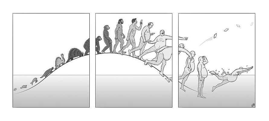 Chart Wall Art featuring the drawing Evolution Of Man by Lila Ash