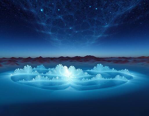 Landscape Wall Art featuring the digital art Exoplanet Files - Crystallizing Pool by Eris And AI