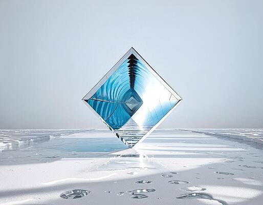 Landscape Wall Art featuring the digital art Exoplanet Files - Ice Moon Beacon by Eris And AI