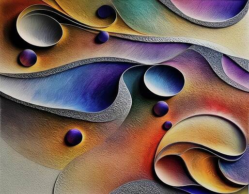 Landscape Wall Art featuring the digital art Exoplanet Landscape, Aerial View by Eris And AI