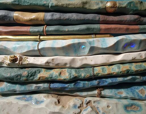 Organic Wall Art featuring the digital art Exotic Mineral Playground by Eris And AI