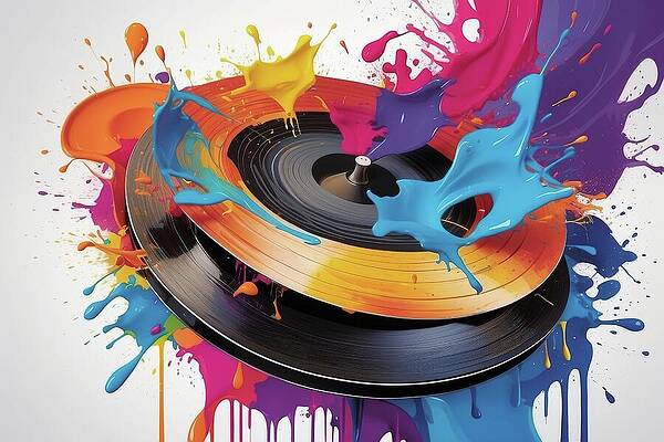 Wall Art featuring the digital art Explosive Colors Around Vinyl - AM1224 by Don Northup