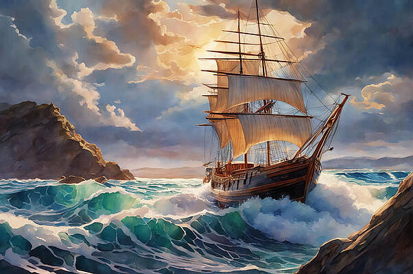 Digital Art - Exporation Boat by The Luxury Art Collection