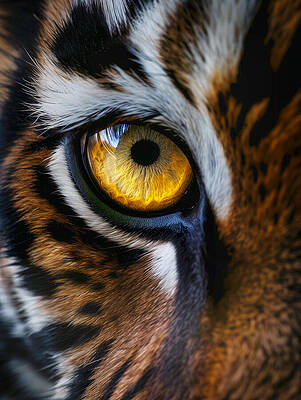 Vibrant Wall Art featuring the photograph Eye Of The Tiger by Land of Dreams