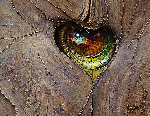 Organic Wall Art featuring the digital art Eye Of Tree by Eris And AI