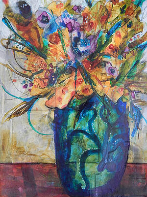 Flower Wall Art featuring the mixed media Eye See You by Mary Conner