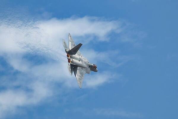 F-22 Raptor in Mid-Flight Photograph