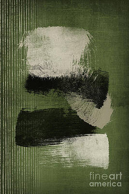 Brush Stroke Fantasy on Green Digital Art