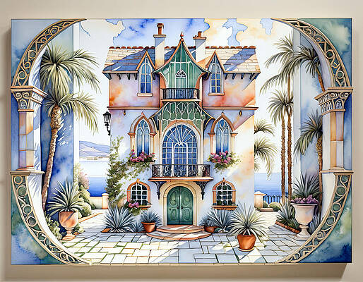 Whimsical Digital Art - Fairy B-and-B Postcard by Eris And AI