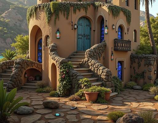 Whimsical Digital Art - Fairy Cottage by Eris And AI