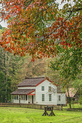 Wall Art featuring the photograph Fall At Becky Cable's Place, Cades Cove by Marcy Wielfaert