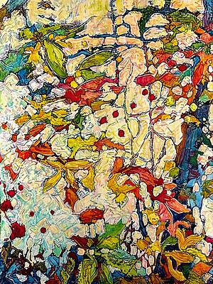 Nature Painting - Fall Berries And Bushes by Grant Nixon