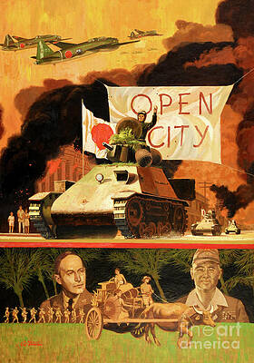 Wall Art featuring the painting Fall Of Manila To Japanese Forces by Shannon Stirnweis