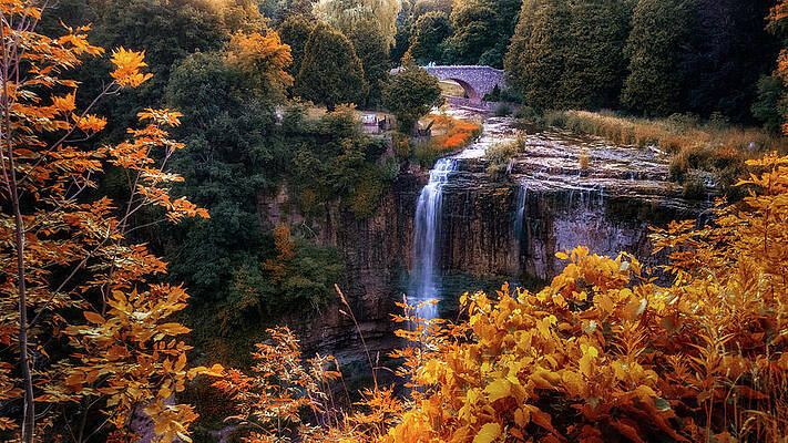 Wall Art featuring the photograph Fall Waterfall by Al Poullis