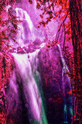 Wall Art featuring the photograph Falls Creek Falls With Lichen Texture by Bruce Block