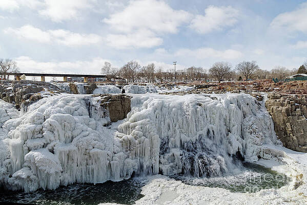 Winter Photograph - Falls Park In Sioux Falls In Winter by Natural Focal Point Photography