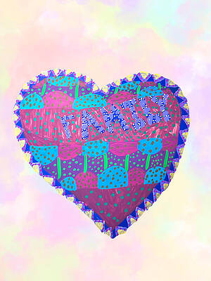 Heart Shaped Patterned Design Wall Art