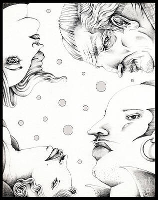 Wall Art featuring the drawing Family Portrait by Valerie White