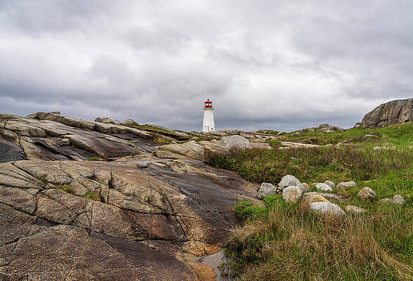 Lighthouse on Rocky Shoreline Wall Art