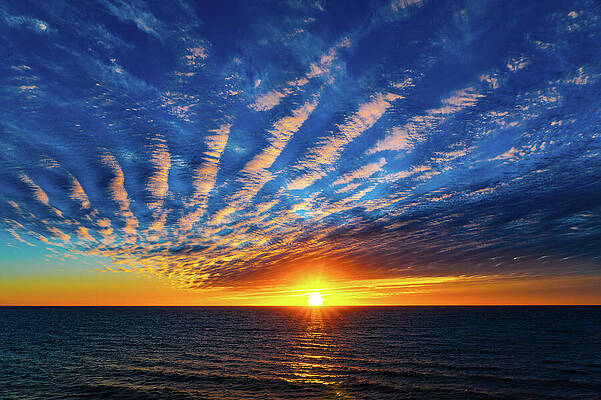 Mexico Wall Art featuring the photograph Fan Clouds At Sunset by Tommy Farnsworth