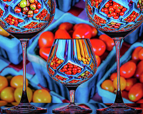Colorful Reflections in Glasses Wall Art