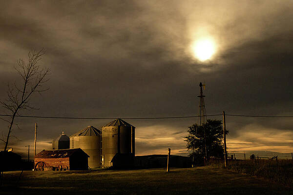 Cloud Photograph - Farm At Moonrise by Craig A Walker