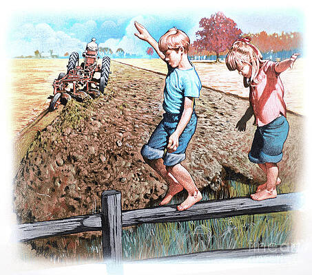 Farming And Plowing Print