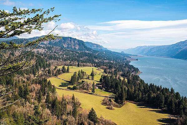Farm Photograph - Farms Below Cape Horn Lookout by Tom Cochran