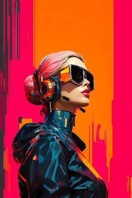 Vibrant Digital Art - Fashion In A Vibrant Futuristic Style No 1 by Andre Petrov